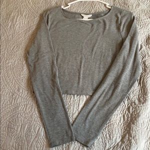 Grey Longsleeve Crop Top